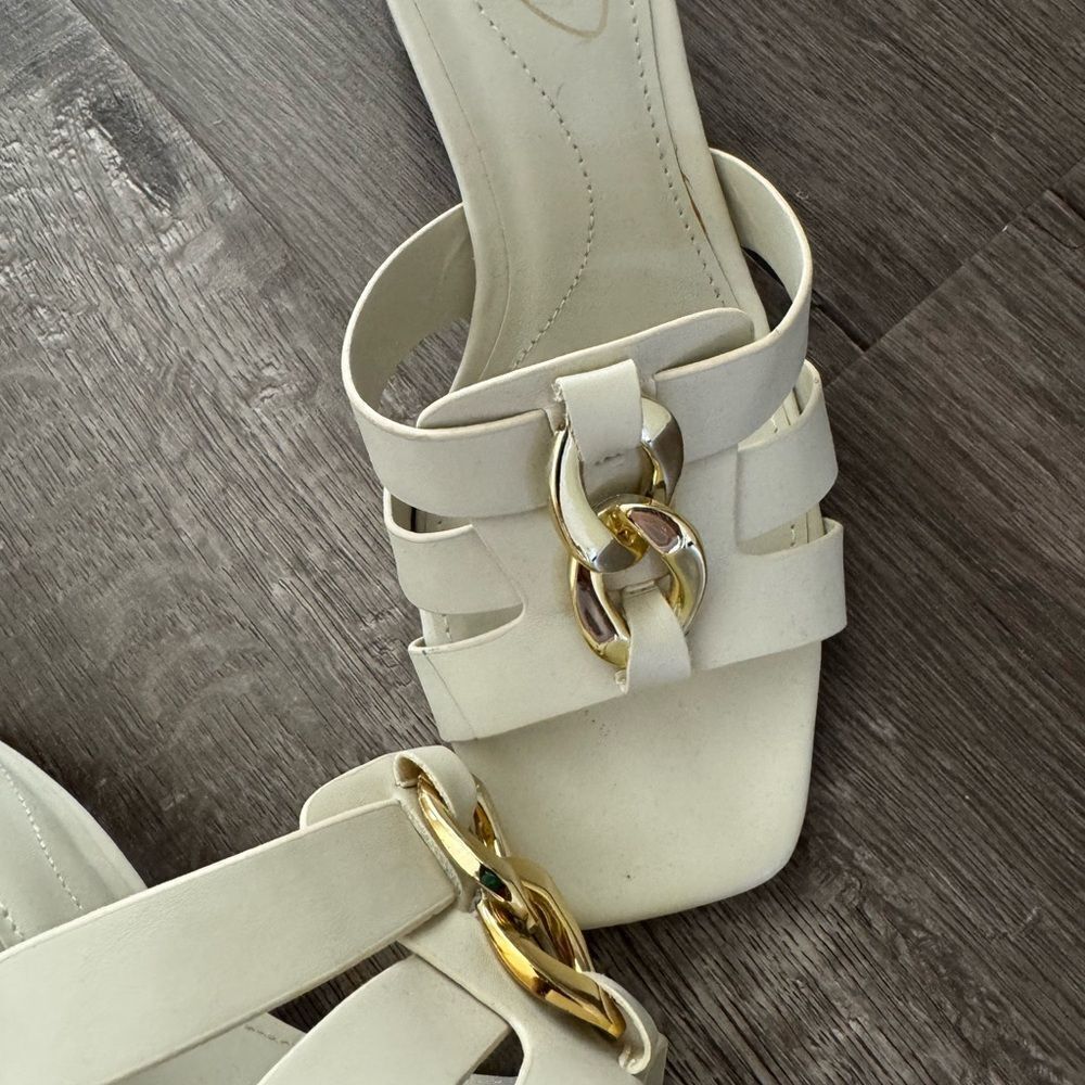 Zara Cream & Gold Sandals - Picture 6 of 7